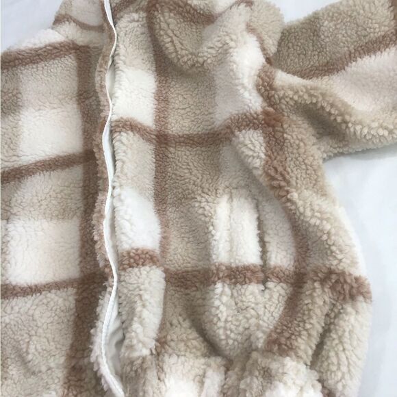 Michael Stars Sherpa Jacket Rose Plaid Teddy Jacket Size Large - Picture 14 of 16